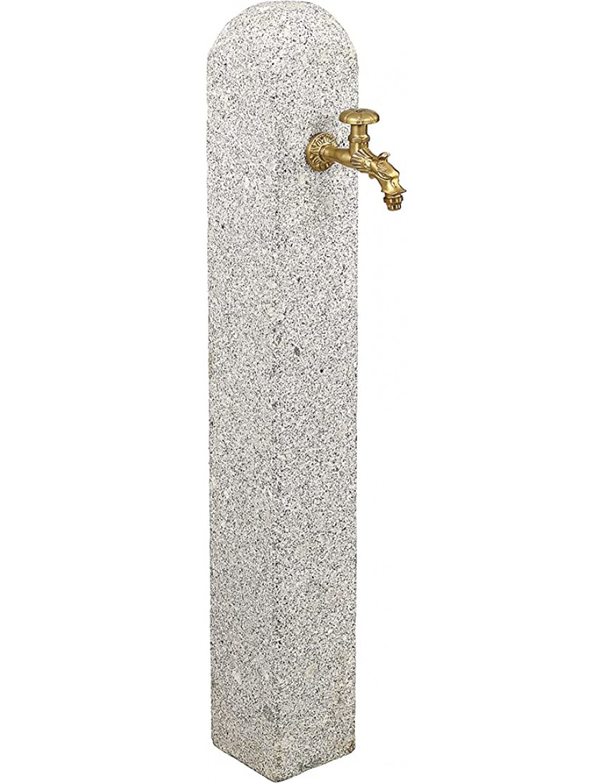Dehner Wasserzapfsäule 15 x 15 x 112 cm Granit hellgrau Gold - BOLNKNN8