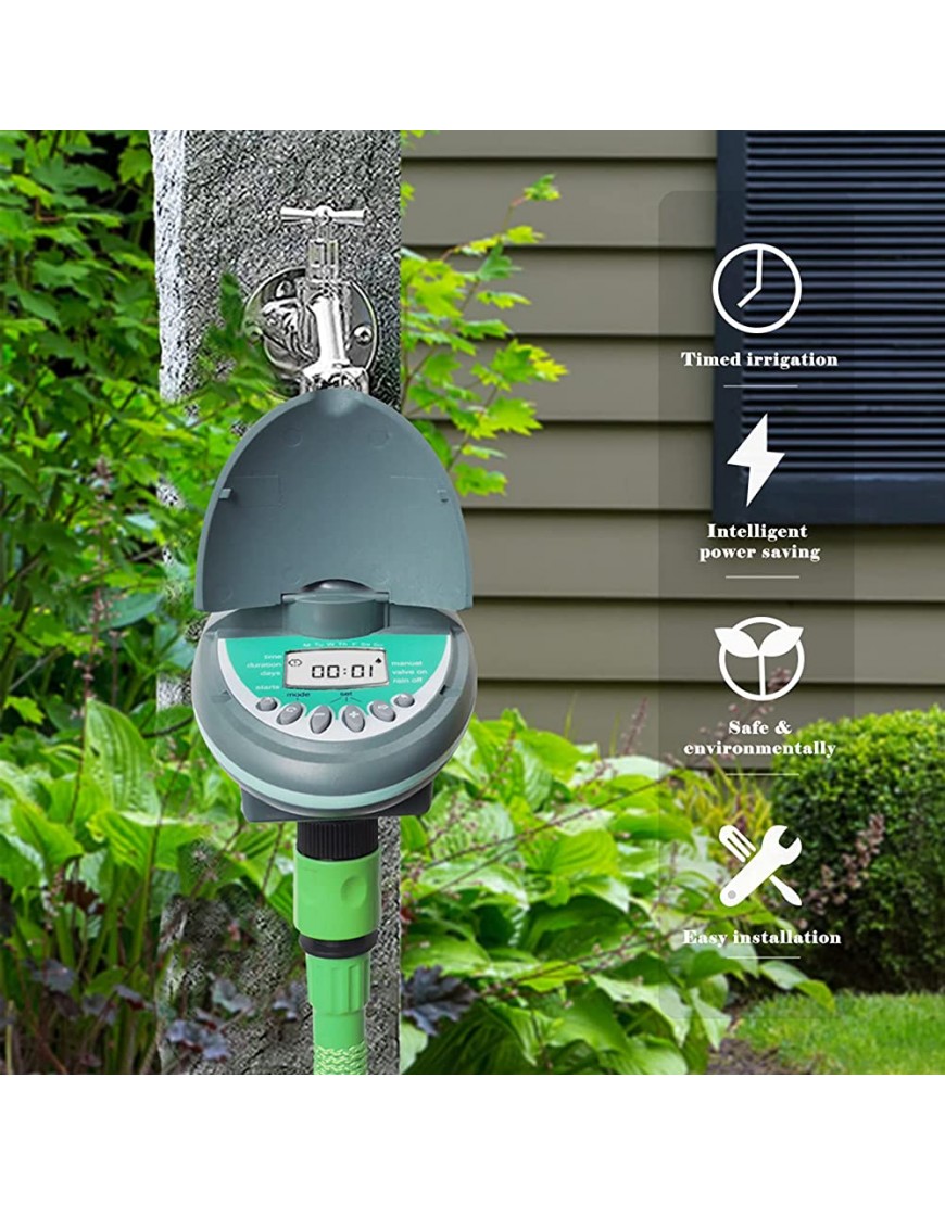 Garten Programmierbares Tropfbewässerungsset Bewässerungstimer für Schlauchende mit LED-Anzeige für wöchentliche und tägliche Programmierung - BIDWB66N