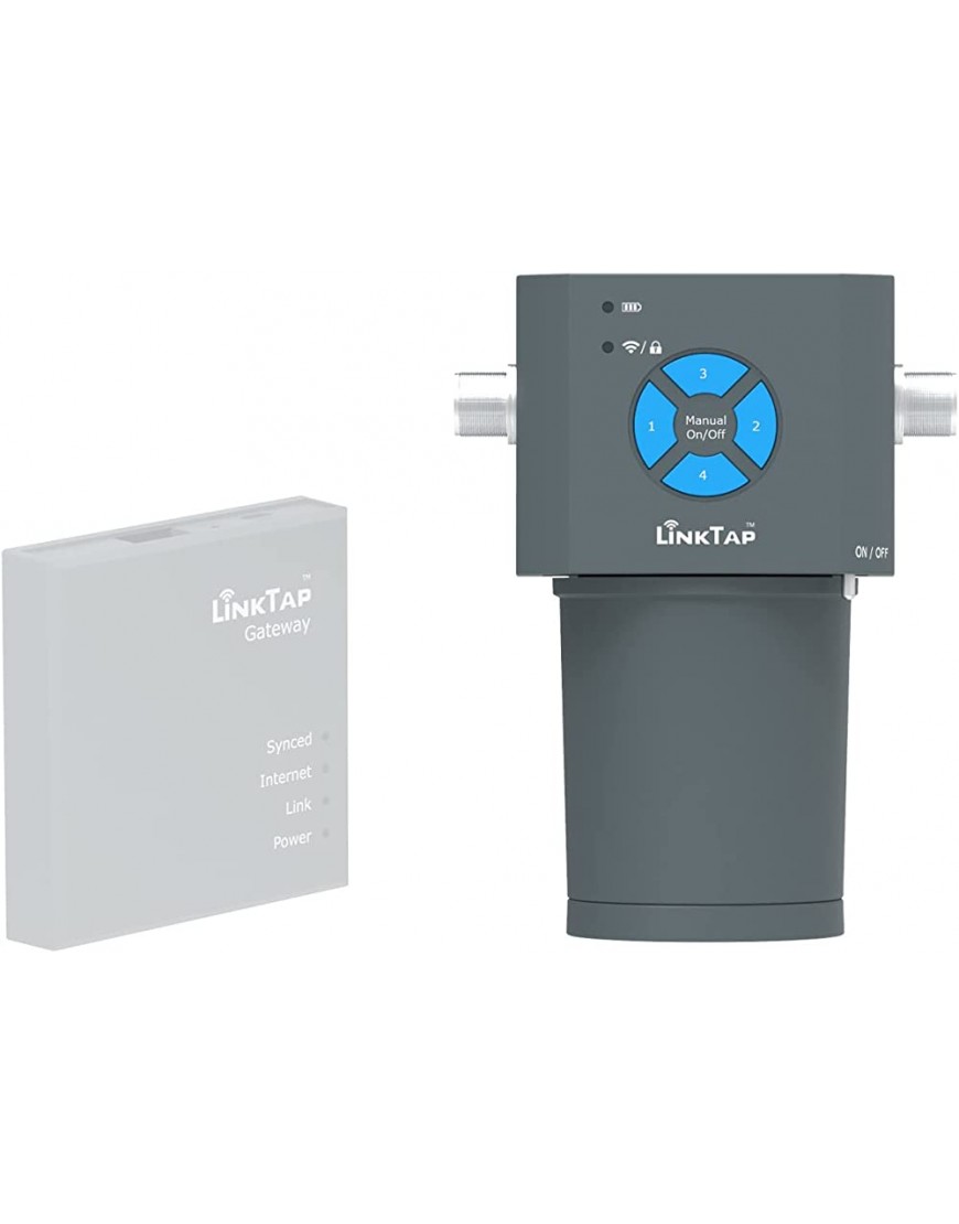 LinkTap 4-Zonen Indoor Outdoor Smart Bewässerungssteuerung Erfordert Gateway Batteriebetrieben Automatischer Regenstopp Bessere Reichweite als WLAN Kompatibel mit LinkTap 1" Durchflussmesser - BOWBP1JA