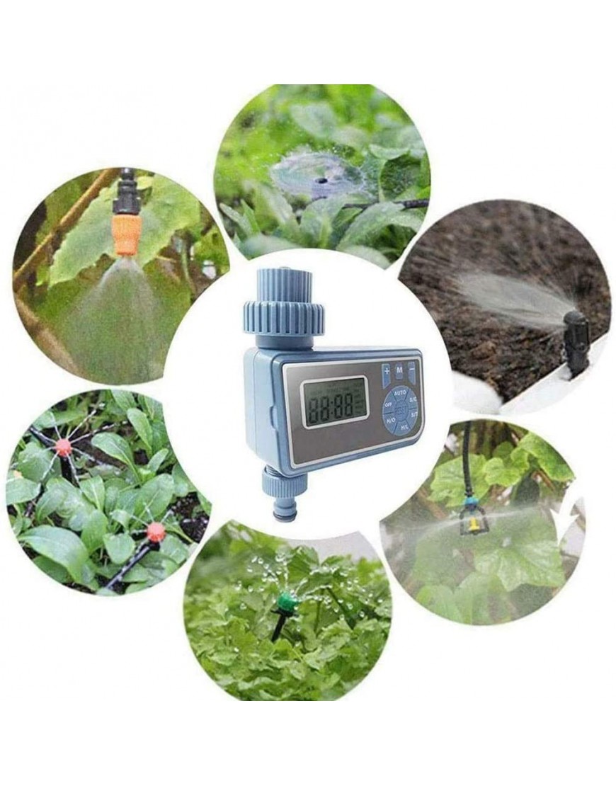 LYYAN Garten Automatische Bewässerungscomputer Bewässerungsuhr 6 Punkte Gewinde Digital Programmierbarer Garten Rasen Wasserhahn Computer Schlauch Armatur Sprinkleruhr Bewässerung - BTFZKQKE