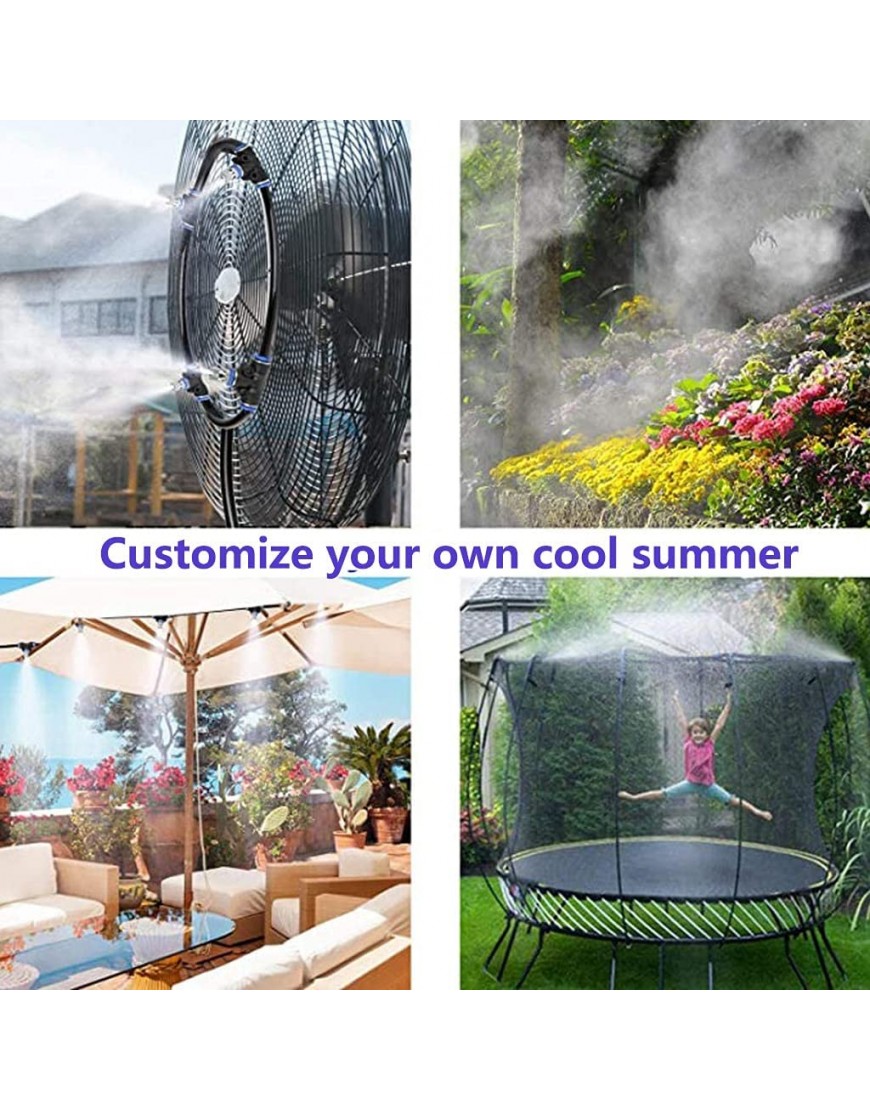 QFFL Fan Mist Kit Außenkühlsystem Hausbewässerungs-Sprinkler mit Messingnebeldüsen für Patio Rasen Garten Gewächshaus Color : Black Size : 18m - BYTSENKQ