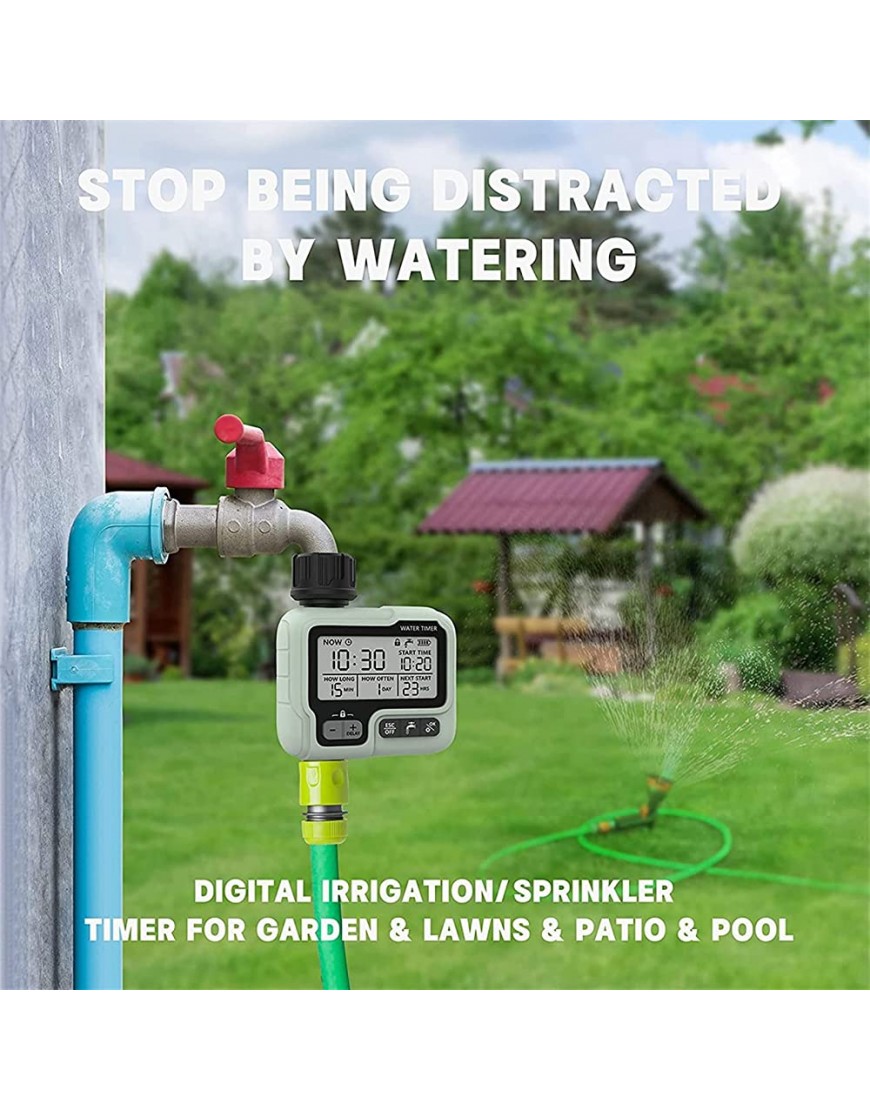 IAKAEUI Bewässerungstimer Automatisch Digital Bewässerungsuhr Bewässerung Uhr Timer Garten Wasseruhr Wasserzeitschaltuhr - BEKLFDNB