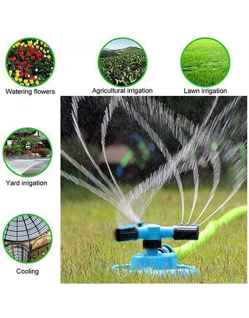 AILHUA Garten Sprinkler Automatische Bewässerung Gras Rasen 360 Grad Rotierende Wasser Sprinkler 3 Arme Düsen Garten Bewässerung Werkzeuge - BMUNV9JA
