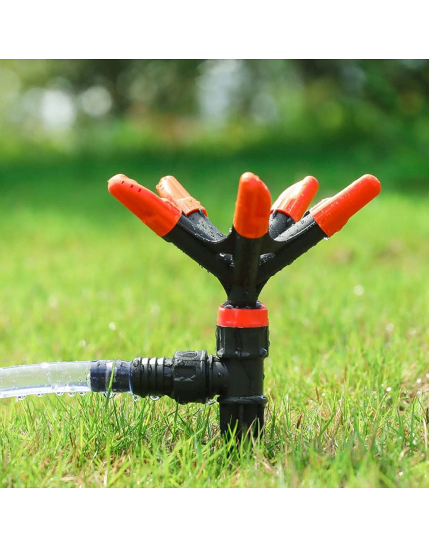 Generic Gartensprinkler Automatisch Rotierende Rasensprinkler Plastikwassersprühgerät Bewässerungssystem Lieferungen für Die Garten- Garten- Terrasse Orange - BKMAXD29