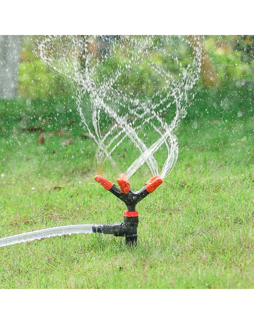Generic Gartensprinkler Automatisch Rotierende Rasensprinkler Plastikwassersprühgerät Bewässerungssystem Lieferungen für Die Garten- Garten- Terrasse Orange - BKMAXD29