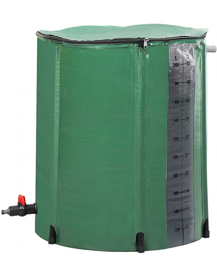 Generic Zusammenklappbare Regentonne tragbare Regenwassersammlung mit Filterzapfen-Überlauf-Kit Garten-Wasserfänger 500 l - BCAXT457