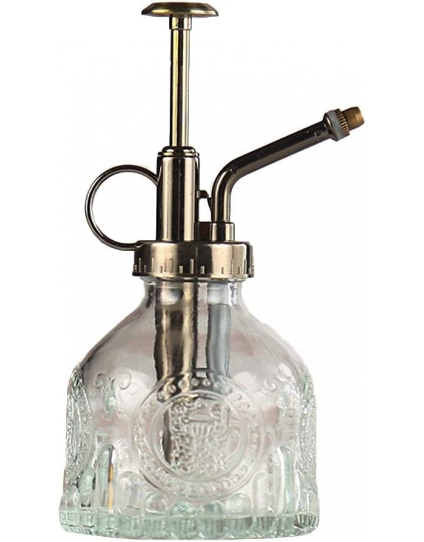 Sprühflasche für Glasbewässerung Spritzer Vintage-Stil Höhe 6,4 cm mit Kunststoff-Pumpe Farbe Bronze Gießkanne aus Glas für Garten - BNZFMJBB