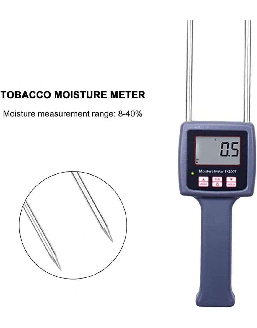 Feuchtigkeitsmesser tragbarer digitaler Feuchtigkeitsmesser Tabak-Feuchtigkeitsmesser-Tester multifunktionales Feuchtigkeitsmessgerät für Getreide Stroh Heu Weizen Reis Kohle - BMBLC37J