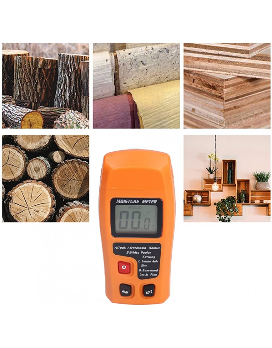 Holzfeuchtemesser Feuchtigkeitsdetektor Hochgenaues ABS-Material Benutzerfreundlich Klein Tragbar 0,1% Auflösung für Kartons - BVUIPWWQ