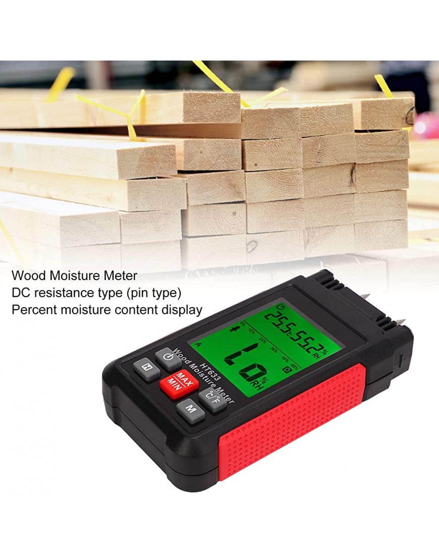 Holzfeuchtemessgerät multifunktionales digitales Feuchtigkeitsmessgerät für Brennholzkarton - BDWFB8JE