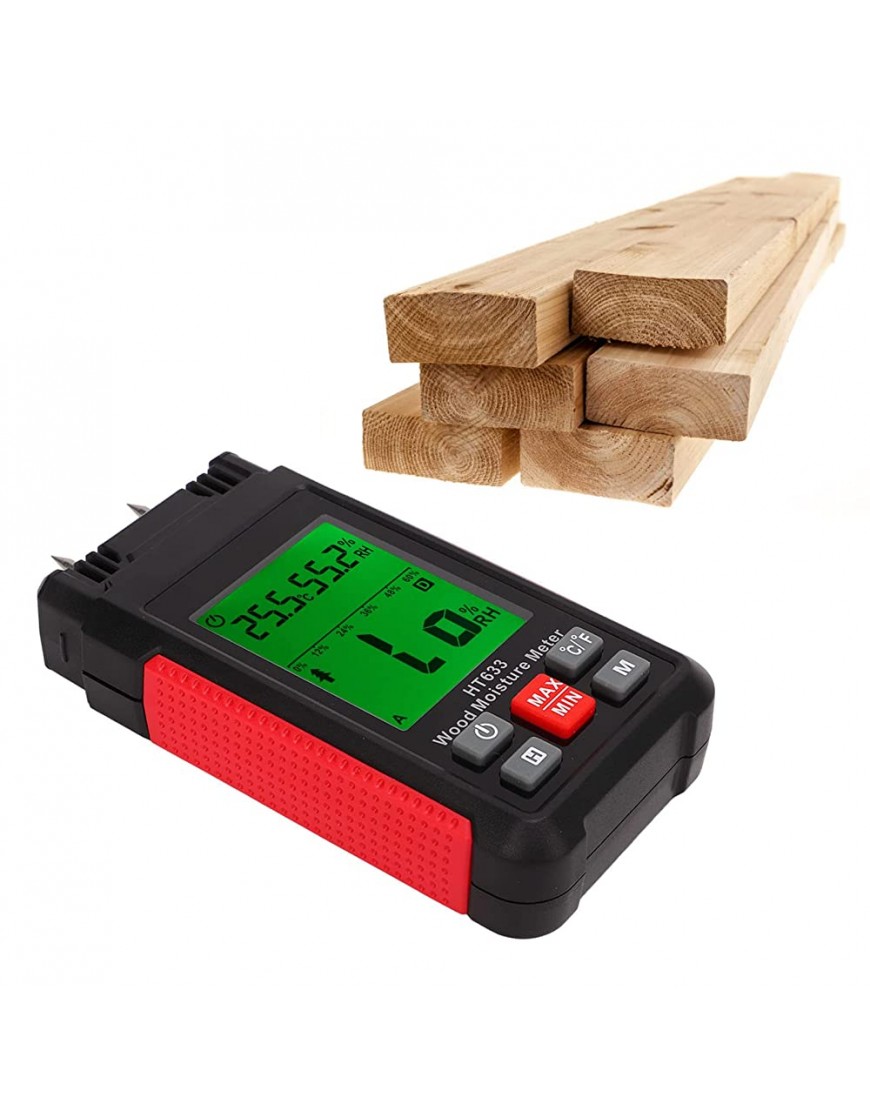 Holzfeuchtemessgerät multifunktionales digitales Feuchtigkeitsmessgerät für Brennholzkarton - BDWFB8JE