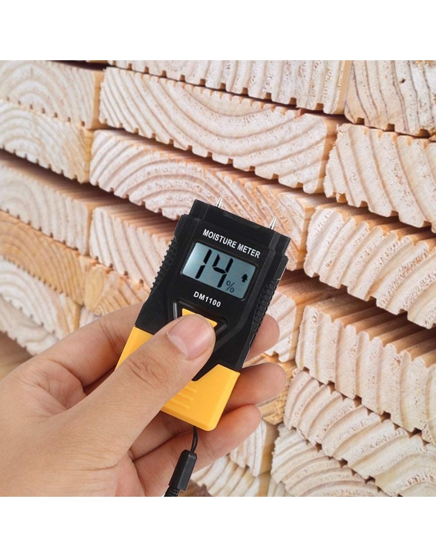 Jeffergarden Feuchtigkeitsmesser Tester Bodenfeuchtemessgerät LCD Display Digital Holz Karton Feuchtigkeit Gips Beton Protokolle Karton für den Garten nach Hause - BTXMFVKH