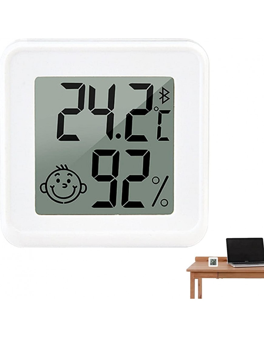 KIXS Digitales Hygrometer Innenthermometer Feuchtigkeitsmessgerät mit LCD-Display,Intelligentes Feuchtigkeitsmessgerät mit App-Fernsteuerung für Wohnzimmer Büro Babyzimmer digitales Hygrometer - BJLHV7EE