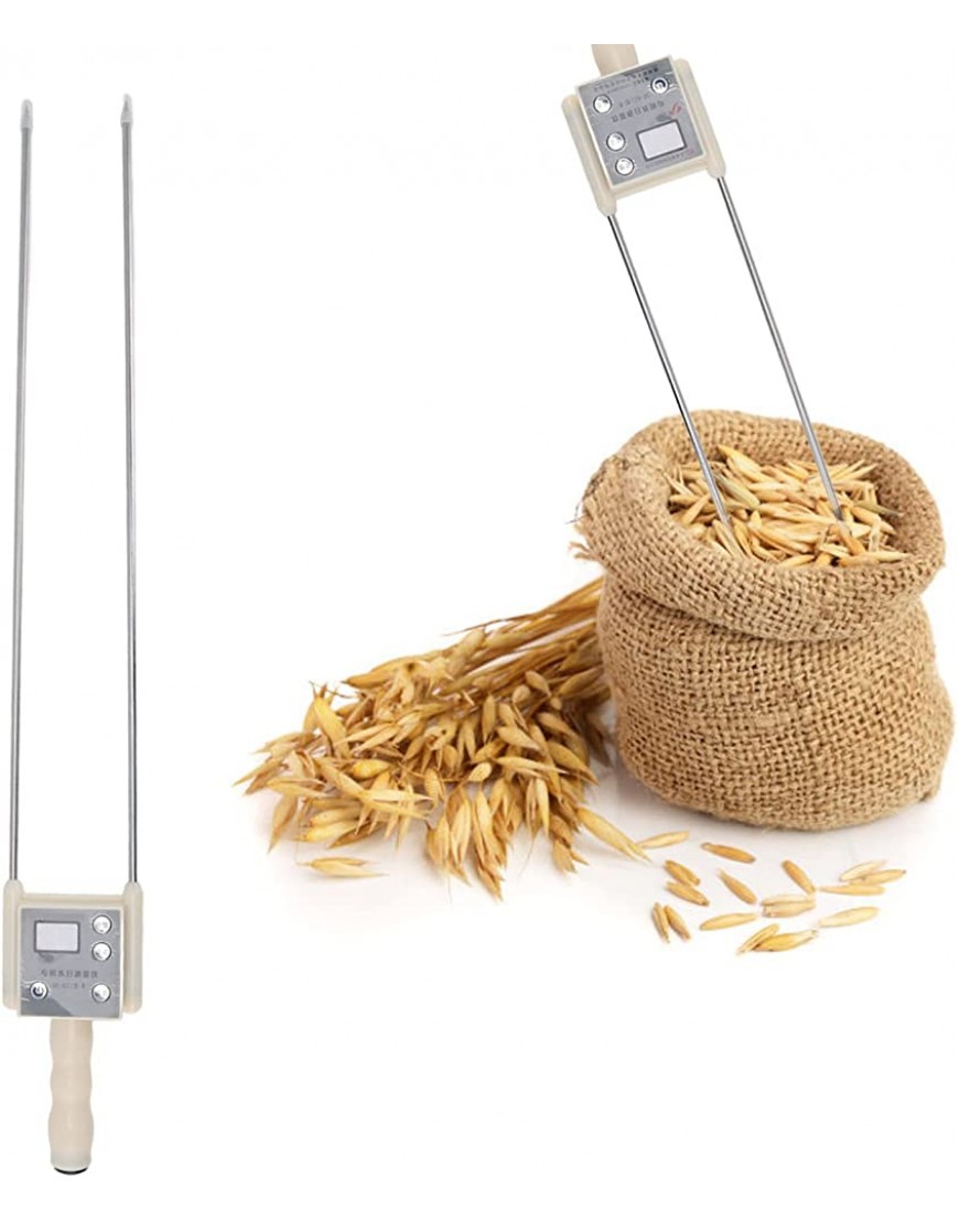 Tragbares Heu-Feuchtemessgerät digitales Getreide-Feuchtemessgerät mit hintergrundbeleuchtetem Display multifunktionales Faser-Feuchtemessgerät Feuchtigkeitstester für Stroh Gras Mais,L - BLZLOMM6