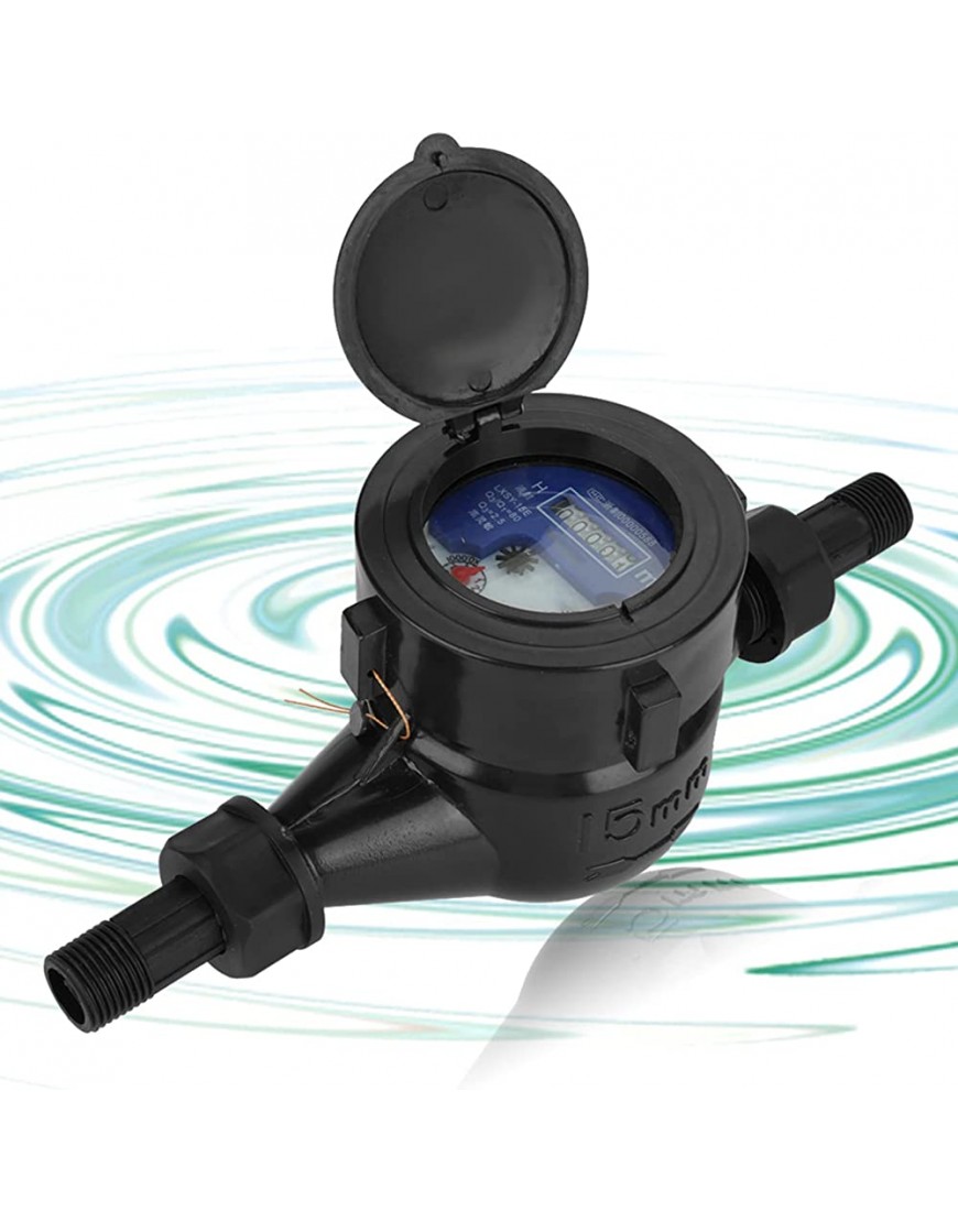 Tyenaza Wasserdurchflussmesser Schwarz LXS-15 Kunststoff-Kaltwasserzähler Einzelwasserdurchfluss-Trockentisch-Messwerkzeug Wasserzähler für den Garten- und Heimgebrauch - BUGVDVBQ