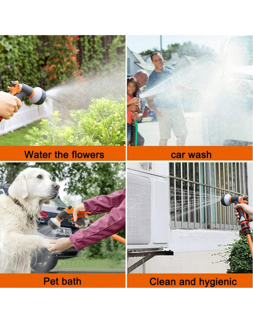 PAKIDS Gartenschlauchdüse robuste Schlauchtülle mit 8 verstellbaren Bewässerungsmustern für Haus Bewässerung von Rasen und Garten Autoreinigung - BPKTNQ5V