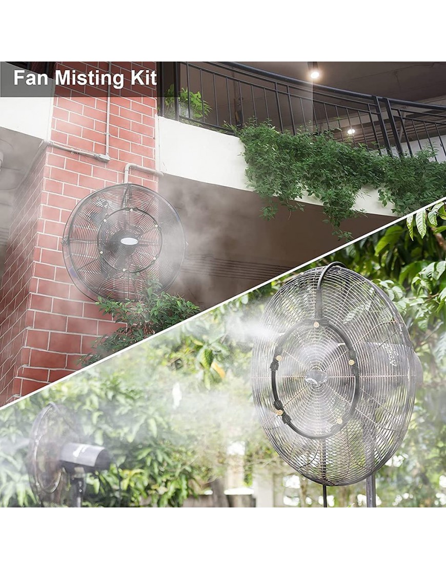 QFFL Fan Mist Kit Außenkühlsystem Hausbewässerungs-Sprinkler mit Messingnebeldüsen für Patio Rasen Garten Gewächshaus Color : White Size : 9m - BROQUKDV