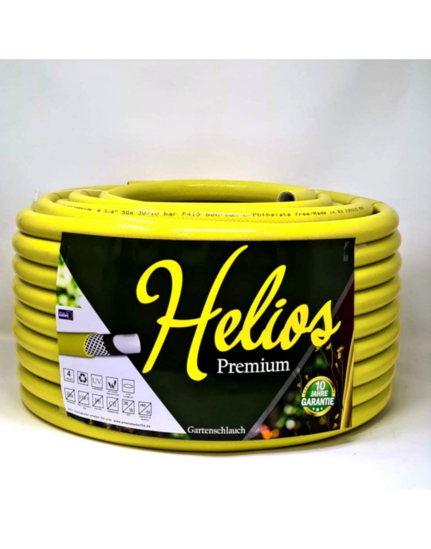 Gartenschlauch gelb 3 4" Helios Premium 10 Jahre Garantie 4 lagig Wasserschlauch Bewässerungsschlauch 20m - BPOKZJDQ