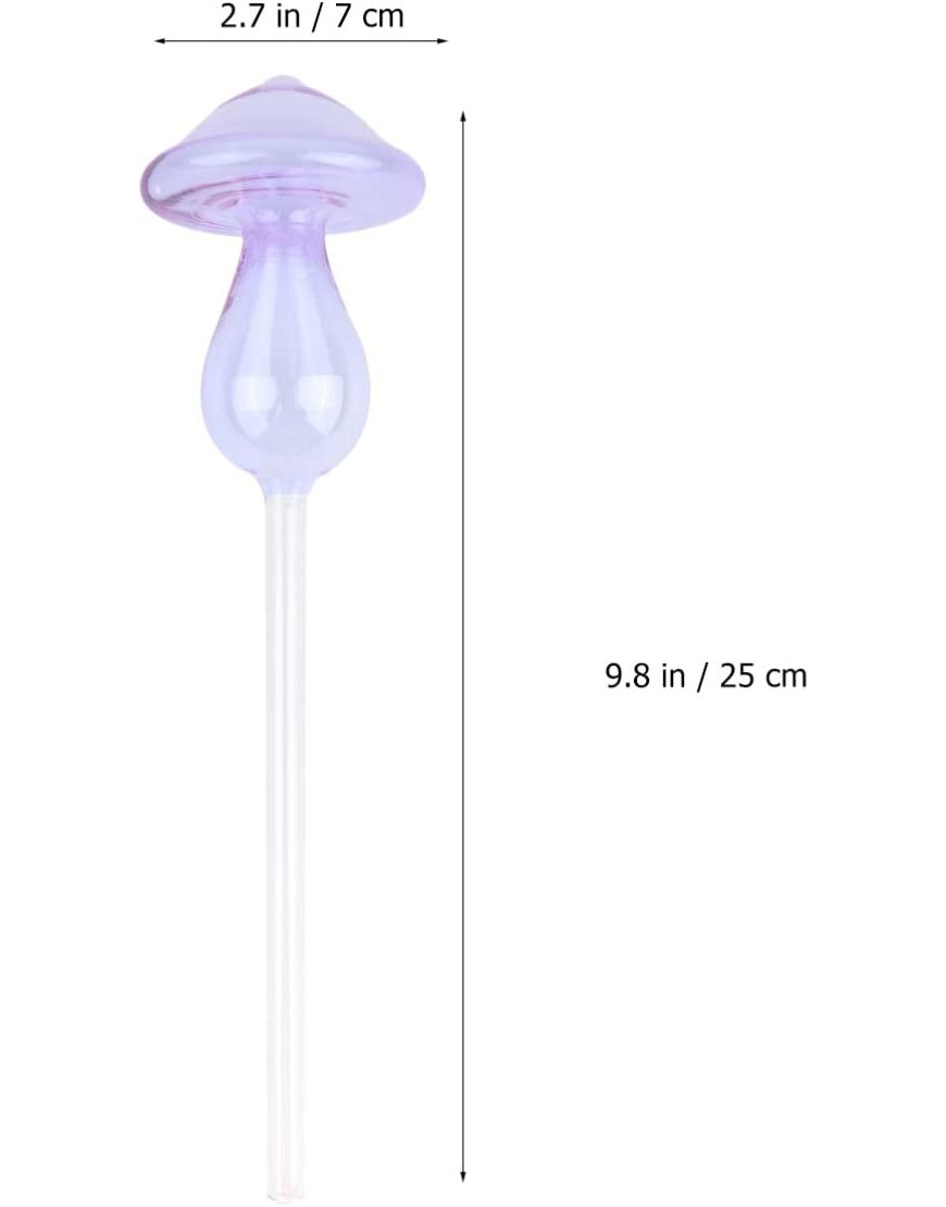 Happyyami Pflanzenwässerung Globes: Pilzförmige Automatische Glaswässerungsbirne Dekorative Selbstbewässerung Spikes Pflanzenwasserergeräte für Blumenbewässerungstool 7 cm Violett - BTYFOW9B