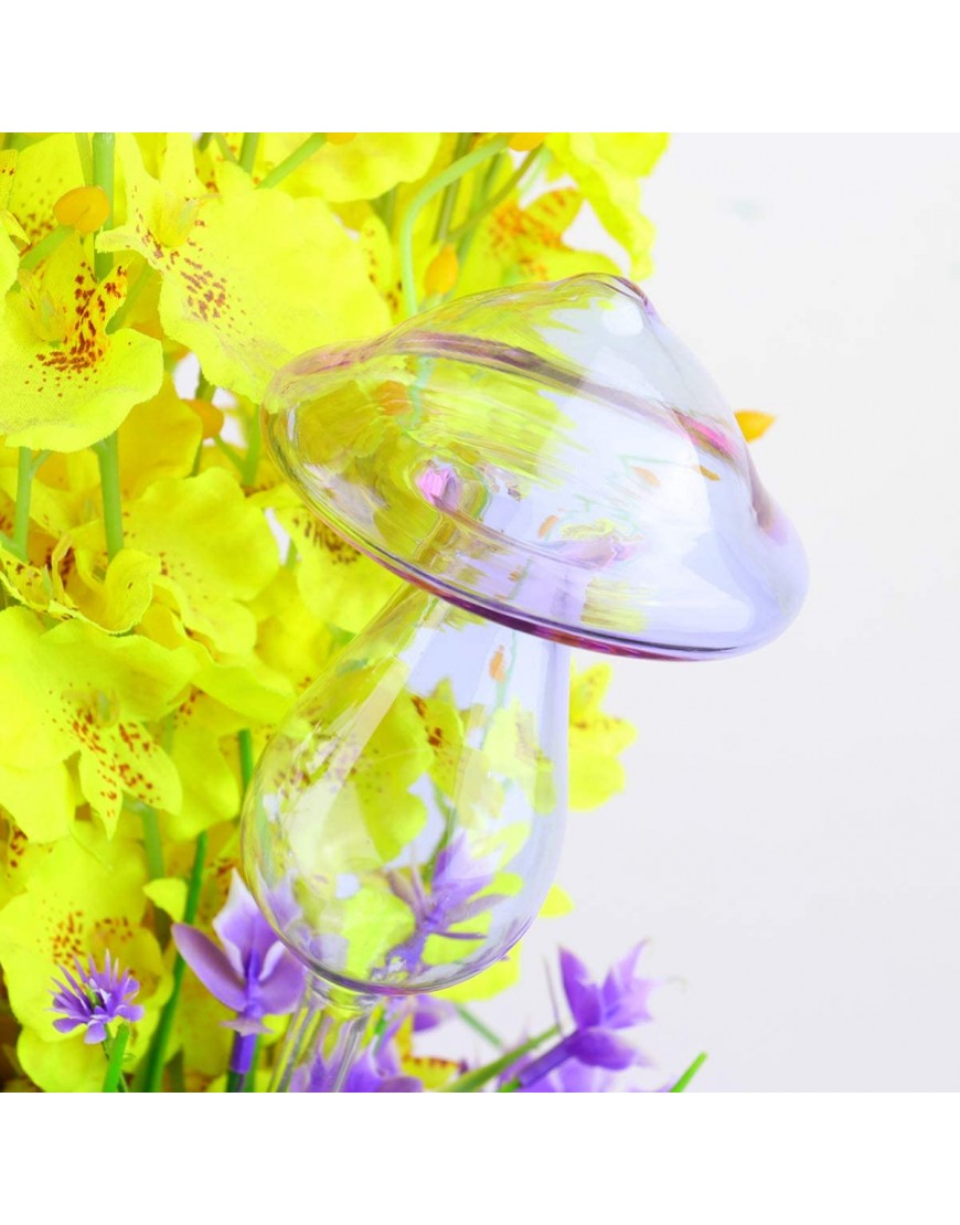 Happyyami Pflanzenwässerung Globes: Pilzförmige Automatische Glaswässerungsbirne Dekorative Selbstbewässerung Spikes Pflanzenwasserergeräte für Blumenbewässerungstool 7 cm Violett - BTYFOW9B