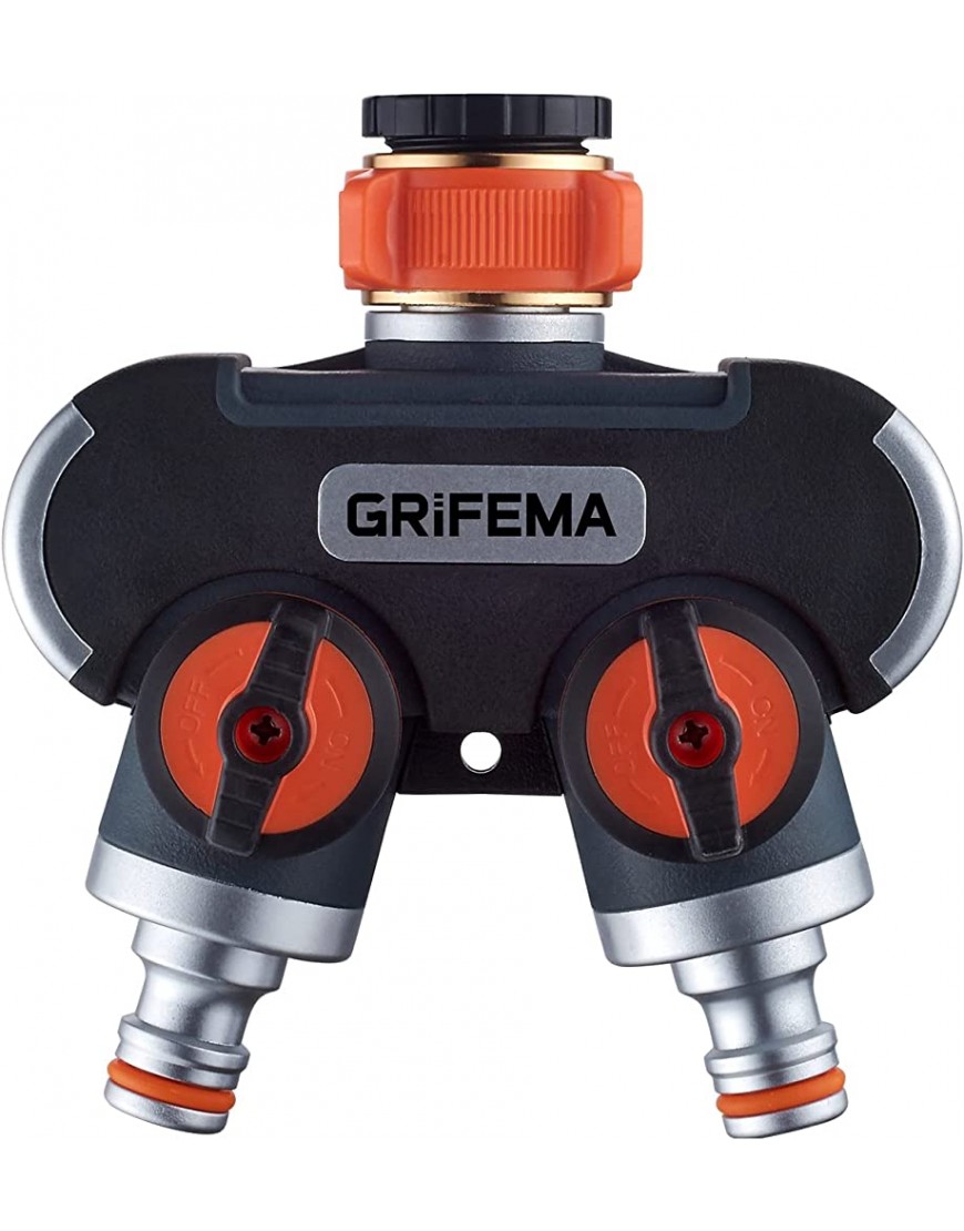 GRIFEMA 2-Wege-Verteiler 3 4 Zoll und 1 2 Zoll Wasseranschluss Verteiler 2 Geräte Können Gleichzeitig Verbunden Werden Einstellbarer Wasserdurchfluss - BEPSQH1K