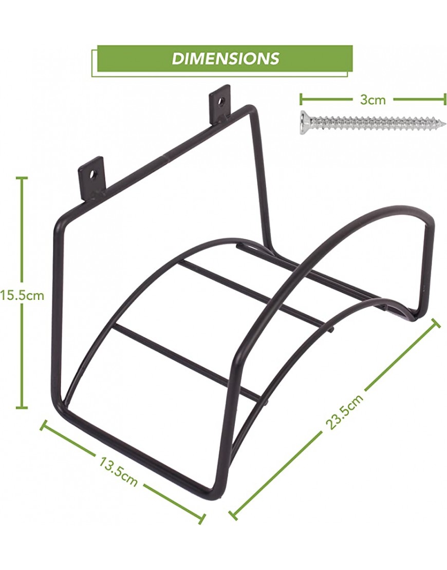 BLOSTM Wandmontierter Gartenschlauch-Aufhänger – solider Stahl-Schlauchhalter für die Wandmontage mit allen Befestigungen die in diesem robusten Gartenschlauchhalter-Set enthalten sind - BMVAGHVM