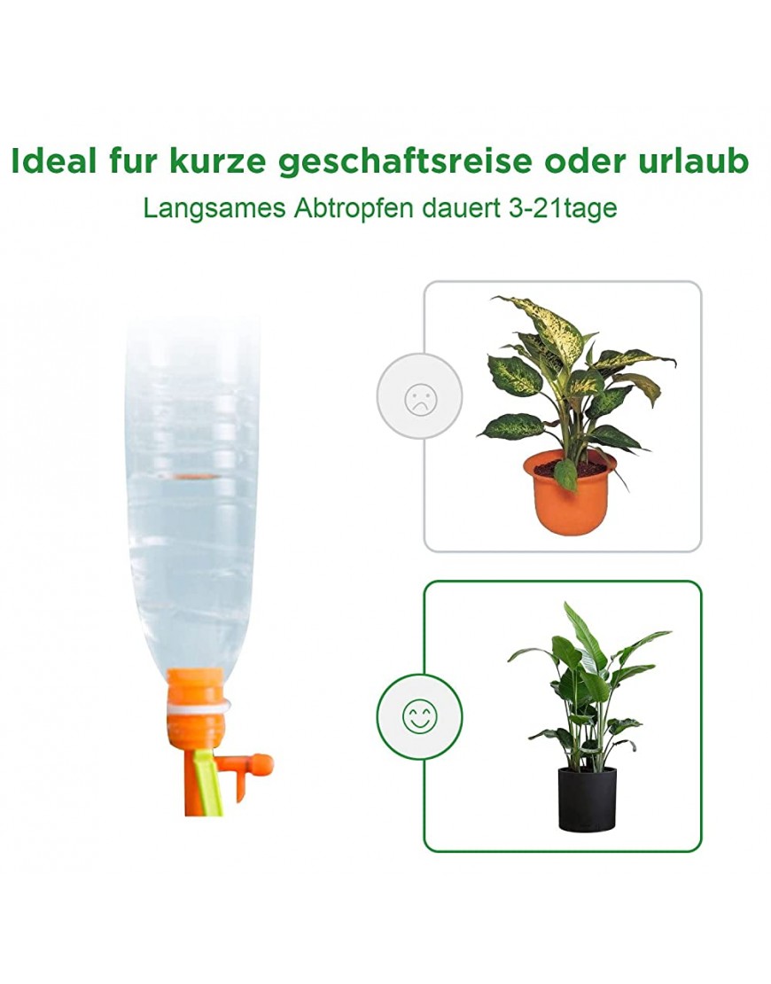 Automatisches Bewässerungsset QILUCK 16-teiliges verstellbares Topfblumen-Bewässerungssystem mit langsamem Steuerventil für Gartenzimmerpflanzen oder Gemüse - BDAXWK35