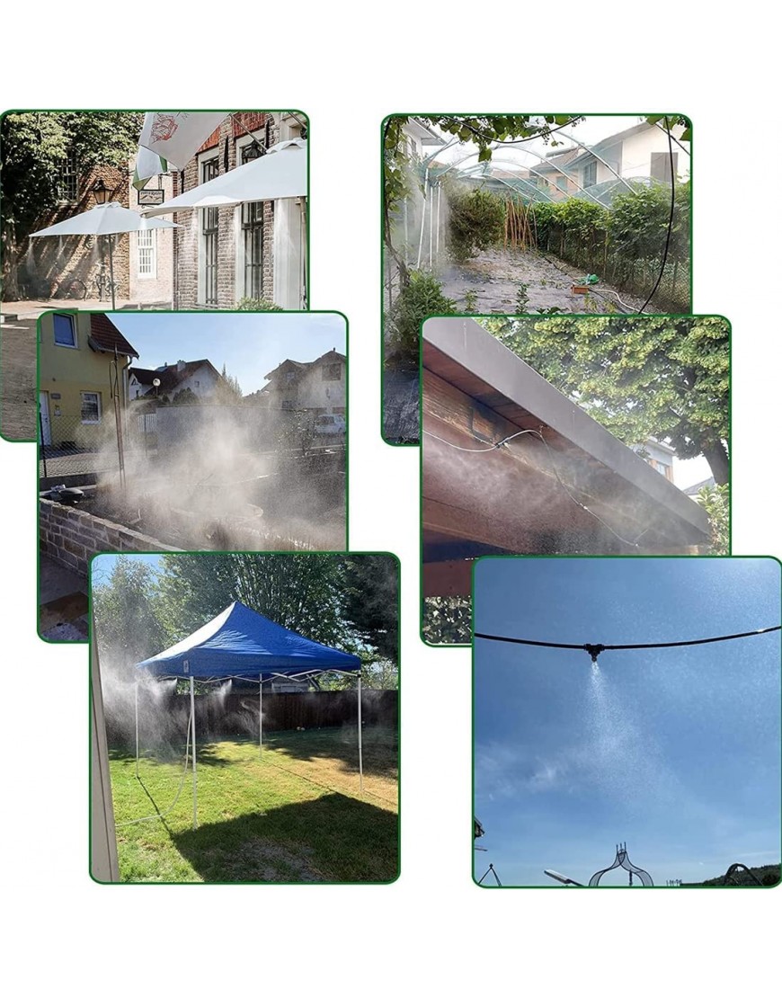 DIY Outdoor Misting Cooling System 6M Misters für Außenterrasse verstellbare Gartenbewässerungsdüse für Gewächshaus-Garten-Hinterhof - BRJMRJKV