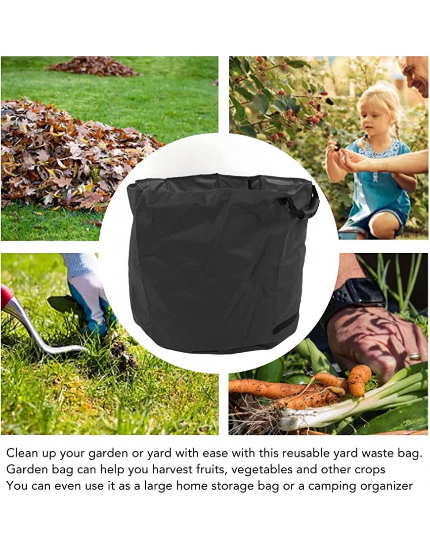 Garten-Aufbewahrungstasche – 600D Oxford-Stoff Herbstlaub-Tasche Tragbare Haushalts-Aufbewahrungstasche wiederverwendbarer Müllbehälter für Gartenpflanzen und Blumen Schwarz Grün GrauSchwarz - BGQNS9WK