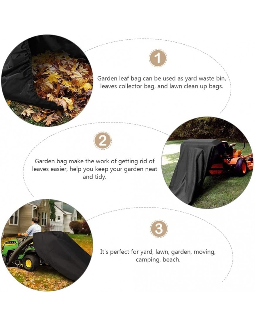 Gartenabfallsäcke 1 stück Rasen gefallene Blätter Tasche Garten Kehrmaschine Abfallbeutel Tuch Müllsack schwarz Color : Black - BLQYI271