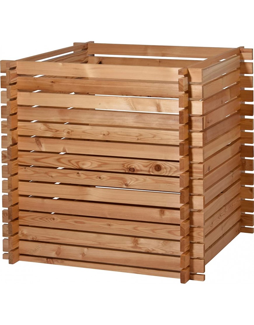dobar 58630FSCe Komposter Lärchi Holz-Komposter mit Stecksystem Quadratischer Kompostbehälter aus Massivholz Gartenkomposter 420 L Bausatz 79 x 79 x 79 cm Natur - BPJMLJQM