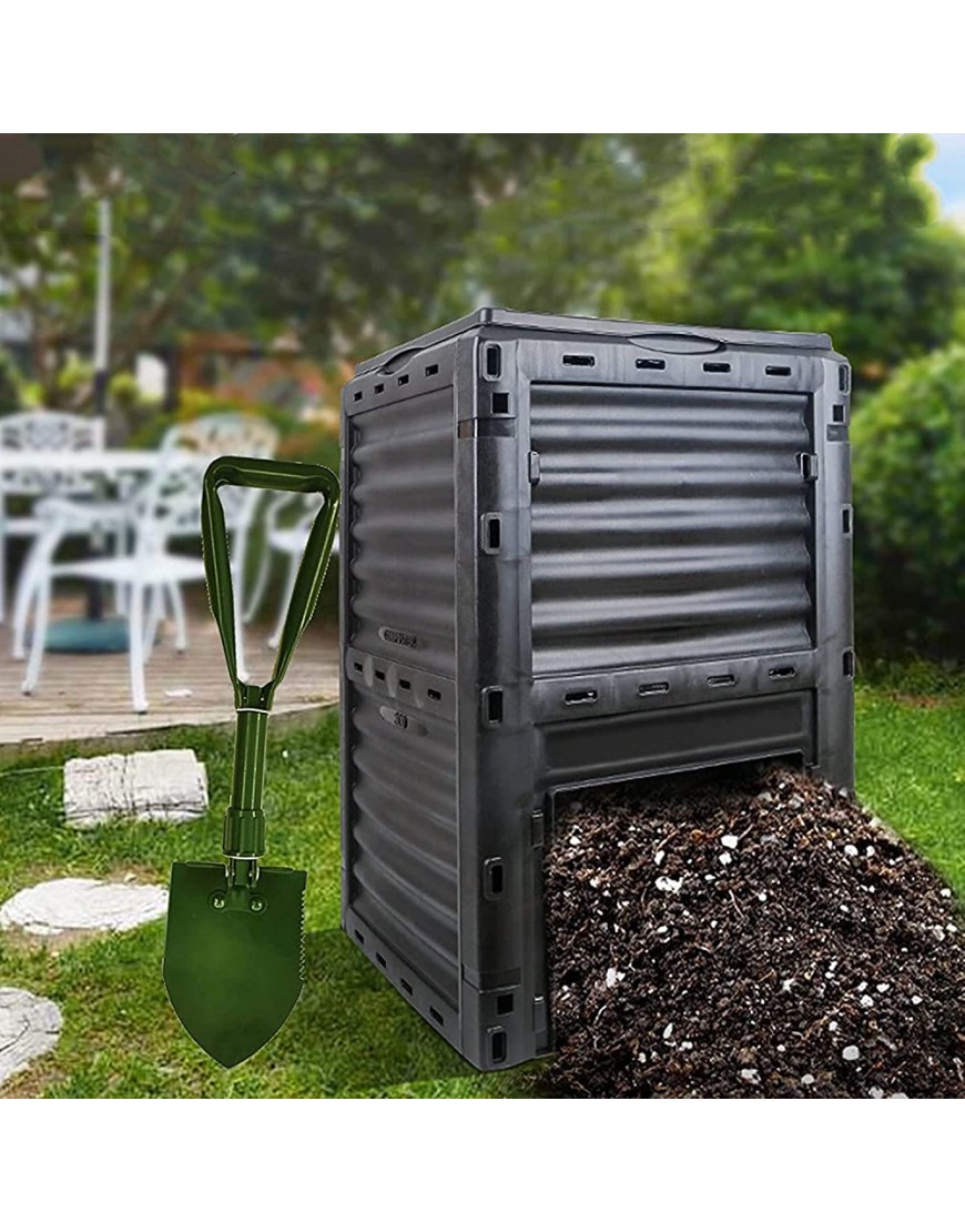 Garten-Kompostbehälter mit klappbarer Gartenschaufel Komposteimer for den Außenbereich 80 Gallonen großes Fassungsvermögen Kompostbehälter for Gartenabfälle Belüftungs-Kompostbox for den Außenbere - BXPIVQ49