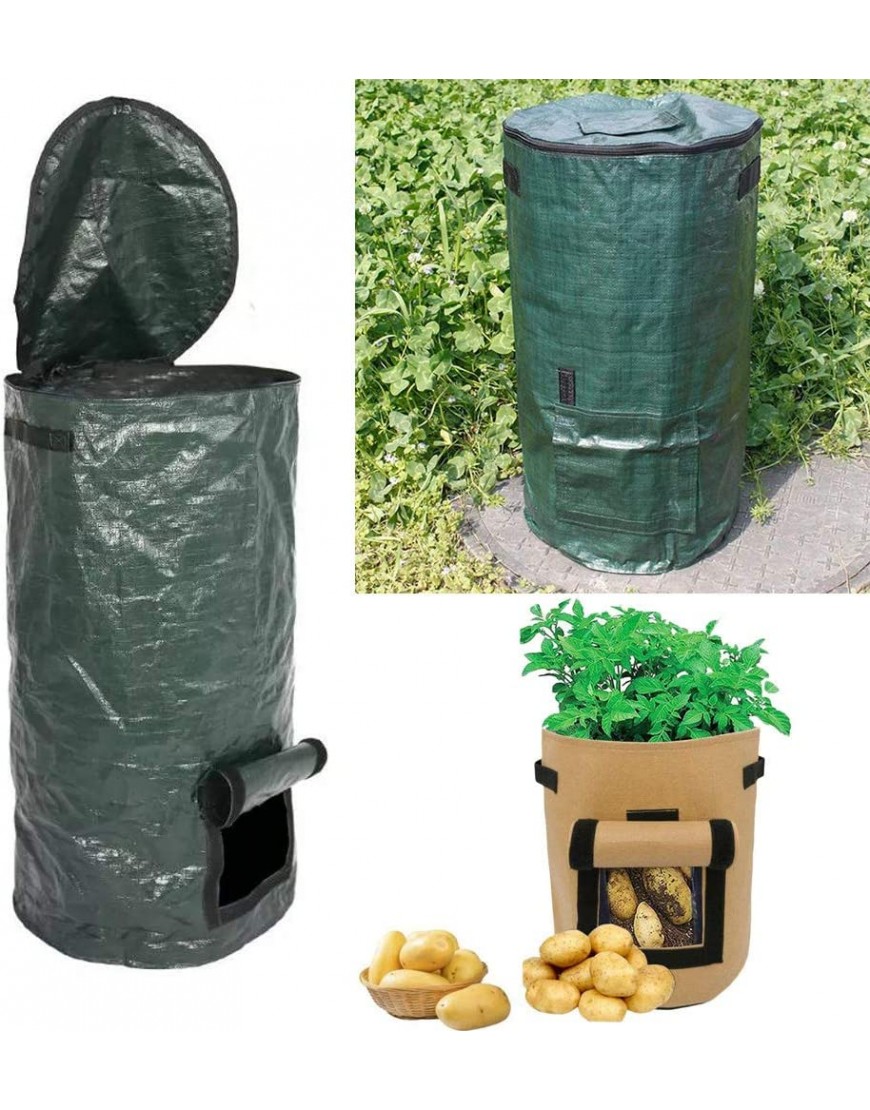 Jorzer Umwelt Compost Bag hausgemachte Bio-Ferment PE Compost Bag Planter Küchen Entsorgung Compost-Beutel Komposter Bin für Garten Organic Waste Disposal Compost Bag S - BMPIZWKM
