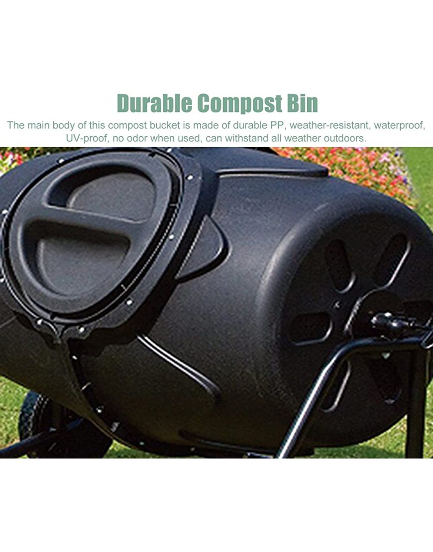 Komposter Kompostbehälter für Den Garten Im Freien 170l Großraum Küchenabfall Kompost Tumbler Fass System mit 2 Rädern Leicht zu Bewegen - BKTCKQK3