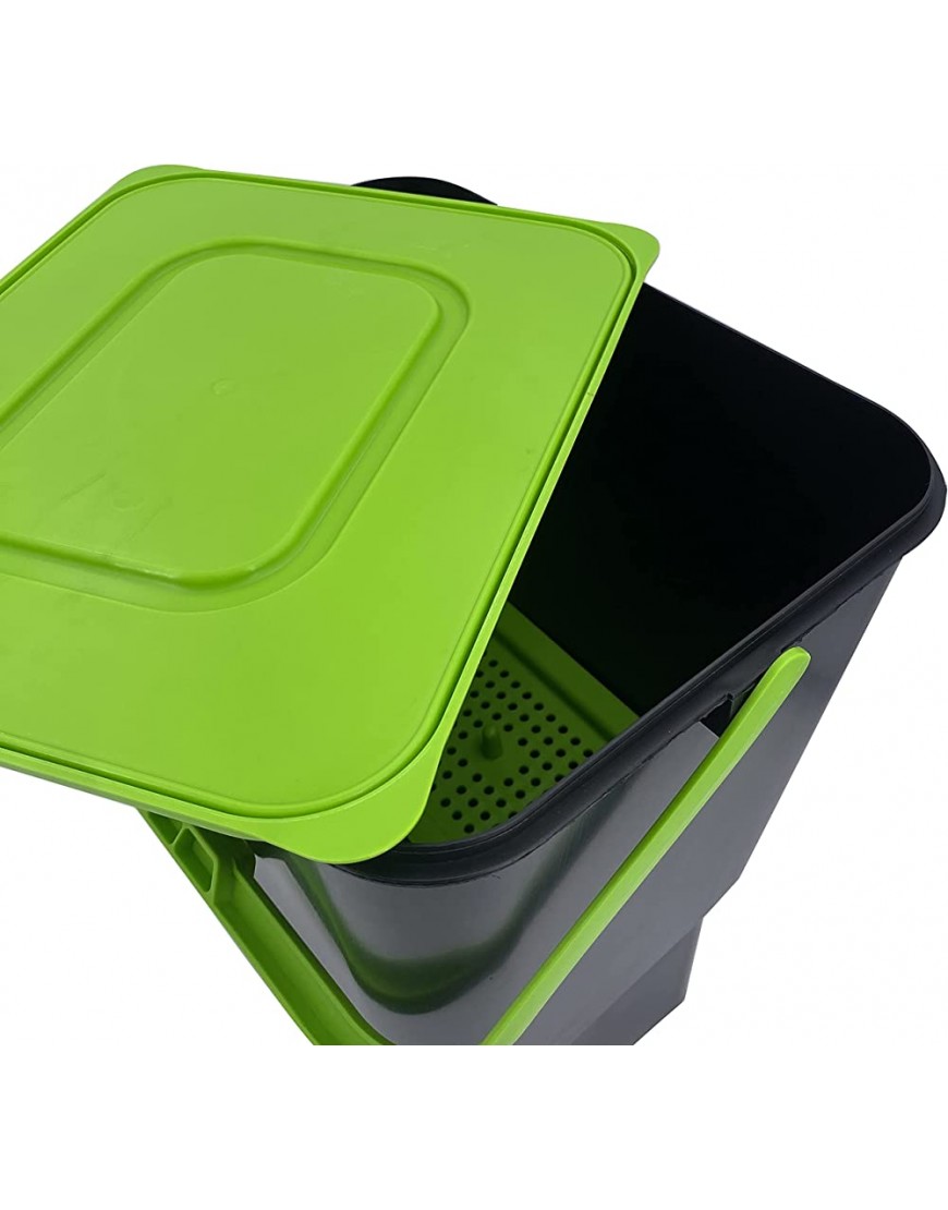 WormBox ﻿ 2er-Pack Bokashi Confort 18 Liter,hochwertiger organischer Komposter mit Kompaktor und 3kg Gärungsaktivator | Komplettes Set - BUOANQKE