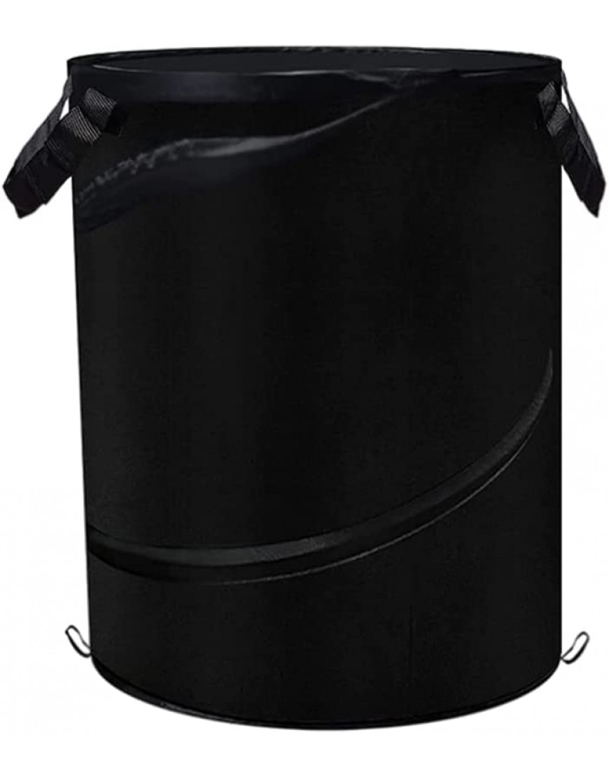 Fenteer Faltbarer Müllaufbewahrungs-Mülleimer Mülleimer wasserdichter Gartenbedarf mit Verschlussschnalle einfaches und 2 Griffe Schwarz 10 Gal 37L - BPLAXEV9