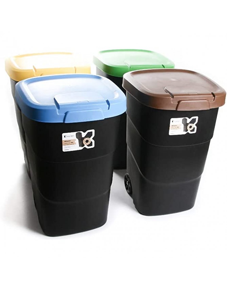 Gartenabfallbehälter Universaltonne Gartentonne Mülltonne Müllbehälter Mülleimer Abfalltonne 95L Gelb - BJZVNMW6