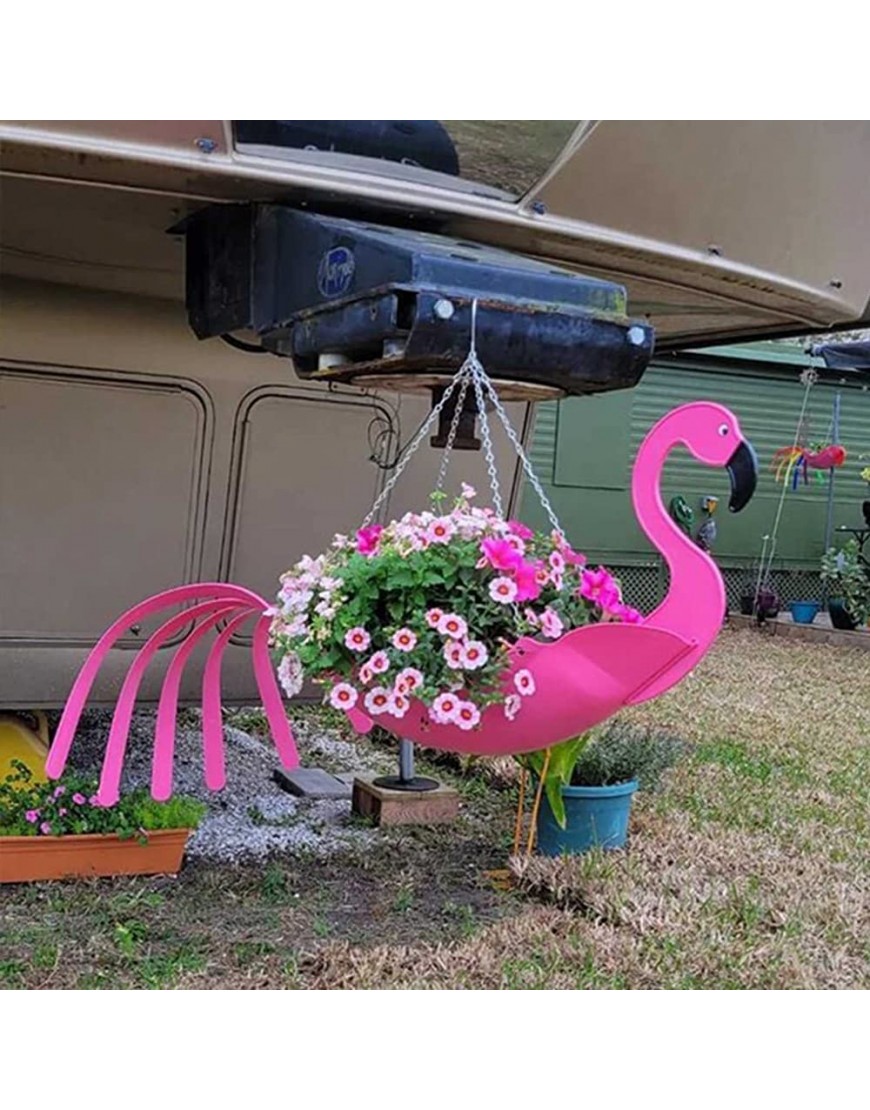 ZYUN Flamingo-Pflanzgefäß niedlicher Metall-Flamingo-Pflanzgefäß Cartoon-Haustier-Flamingo-Blumentopf Sukkulenten-Kaktus-Übertopf für Garten Blume Kaktus Luftpflanzen Rose-groß - BBMAA4ME