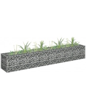 Gabionen-Hochbeet aus verzinktem Stahl 180 x 30 x 30 cm für Rasen & Garten Gartenarbeit Töpfe & Pflanzgefäße - BDLXPWJ5
