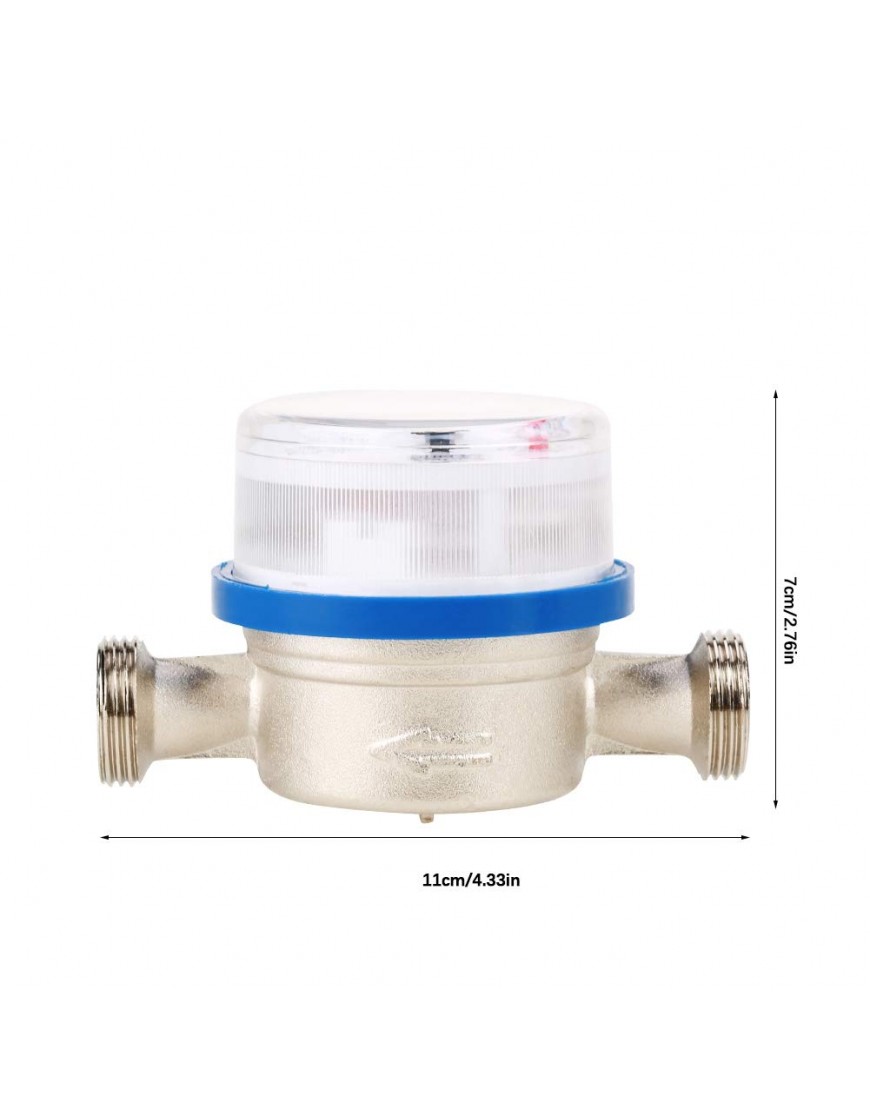15 mm 1 2 Zoll Single-Flows-Trocken-Kaltwasserzähler Wasserdurchflussmesser-Messwerkzeug geeignet für Haus und Garten - BUWKZ55A