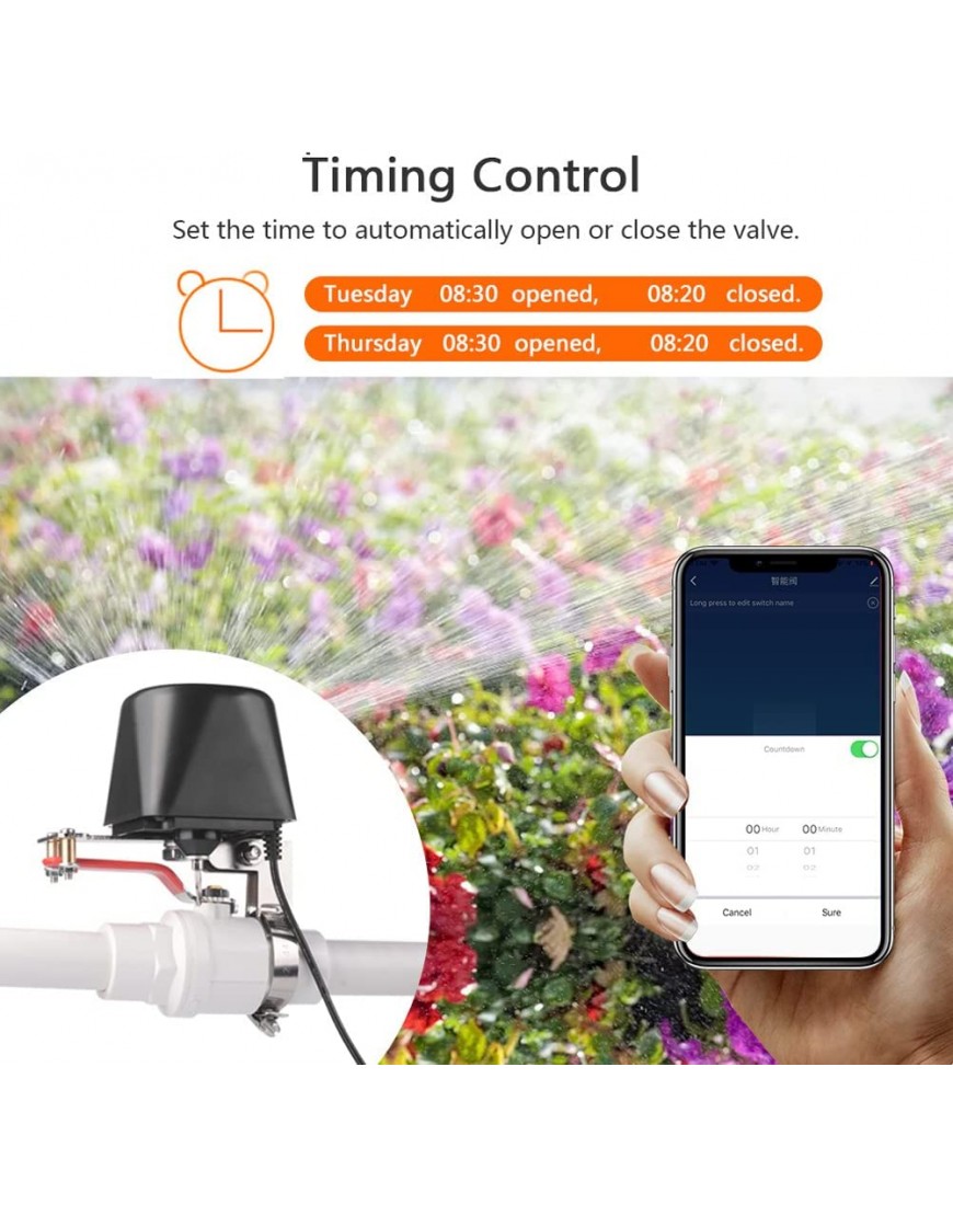 Mify Smart Wasserventil kompatibel für Google Voice Control WiFi Smart Wasser Gas Ventil Garten Gemüse Bauernhof Wasser Off Bewässerung Controller - BLDDI5KJ