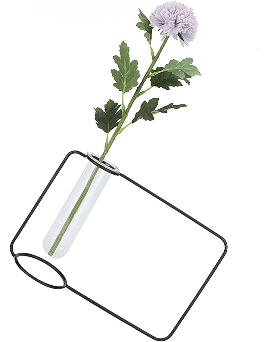 Cosiki Blumenkasten aus Glas Glasvase mit Metallrahmen belüftet wassersparend für Büro Innenbereich für Garten Blumen Schwarz - BOMRC41E