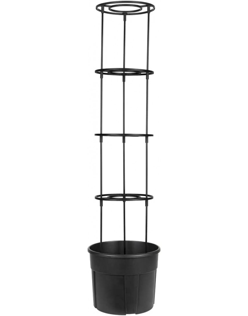 Kreher Tomatentopf Anzuchttopf mit Rankhilfe in Anthrazit. Durchmesser 40 cm und 28 Liter Volumen. Top für Garten Terrasse und Balkon! - BVUHM4A5