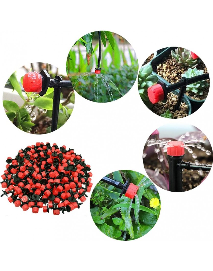 PXRLMYF 100 Stück Bewässerung Tropfer Einstellbare Micro Drip,Tropfbewässerung Verstellbar für Rasen Garten Blumenbeet Gemüsegarten,Rot - BOTOL5WJ