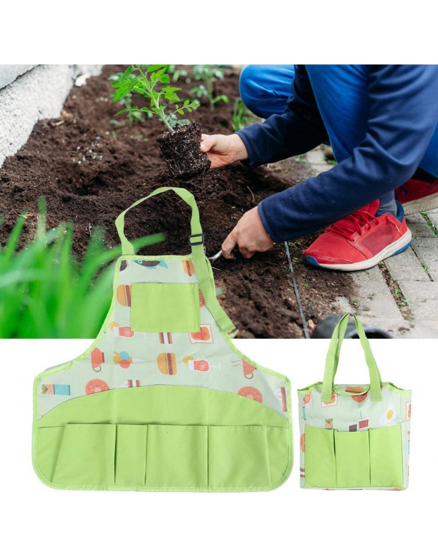 PLYE Schürze Starke Tragfähigkeit Angenehm zu tragen Verstellbare Kunststoffschnalle Mehrere Aufbewahrungstaschen Kinderschürze für Garten für - BVUCIJJB