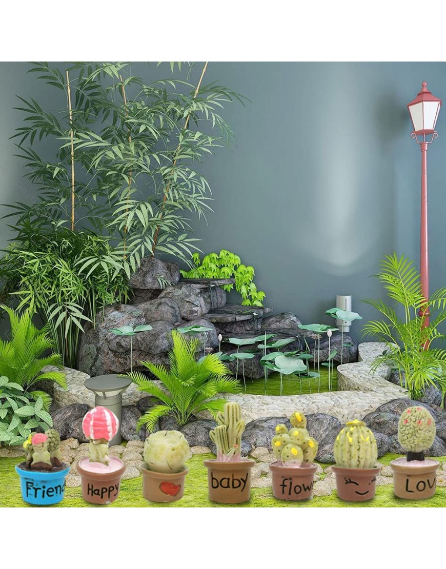 Jorzer Miniaturblumen Pot Garden Puppenhaus Set mit roter Bewässerung Kann Gartenzubehör schaufeln - BSVAJH33