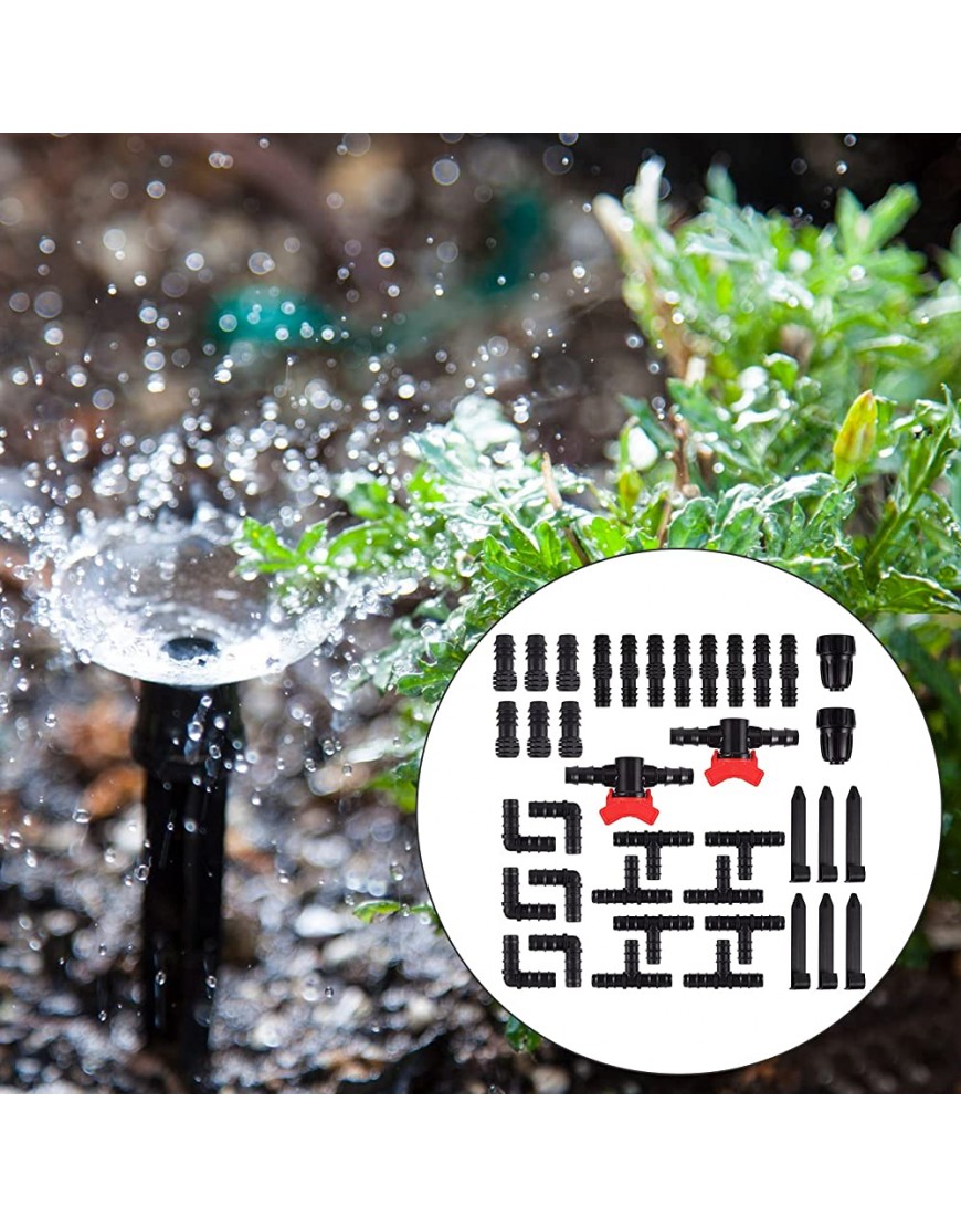 Offfay Bewässerungsanschluss 38-teiliges Garten Tropfbewässerungs Fittings Kit Rohr Schlauch Anschlusspaket Schlauchstecker Set für Bewässerungssysteme - BCNNG25W